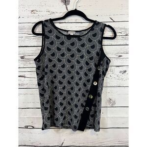 Spense  Black and White Sleeveless Top Size Medium